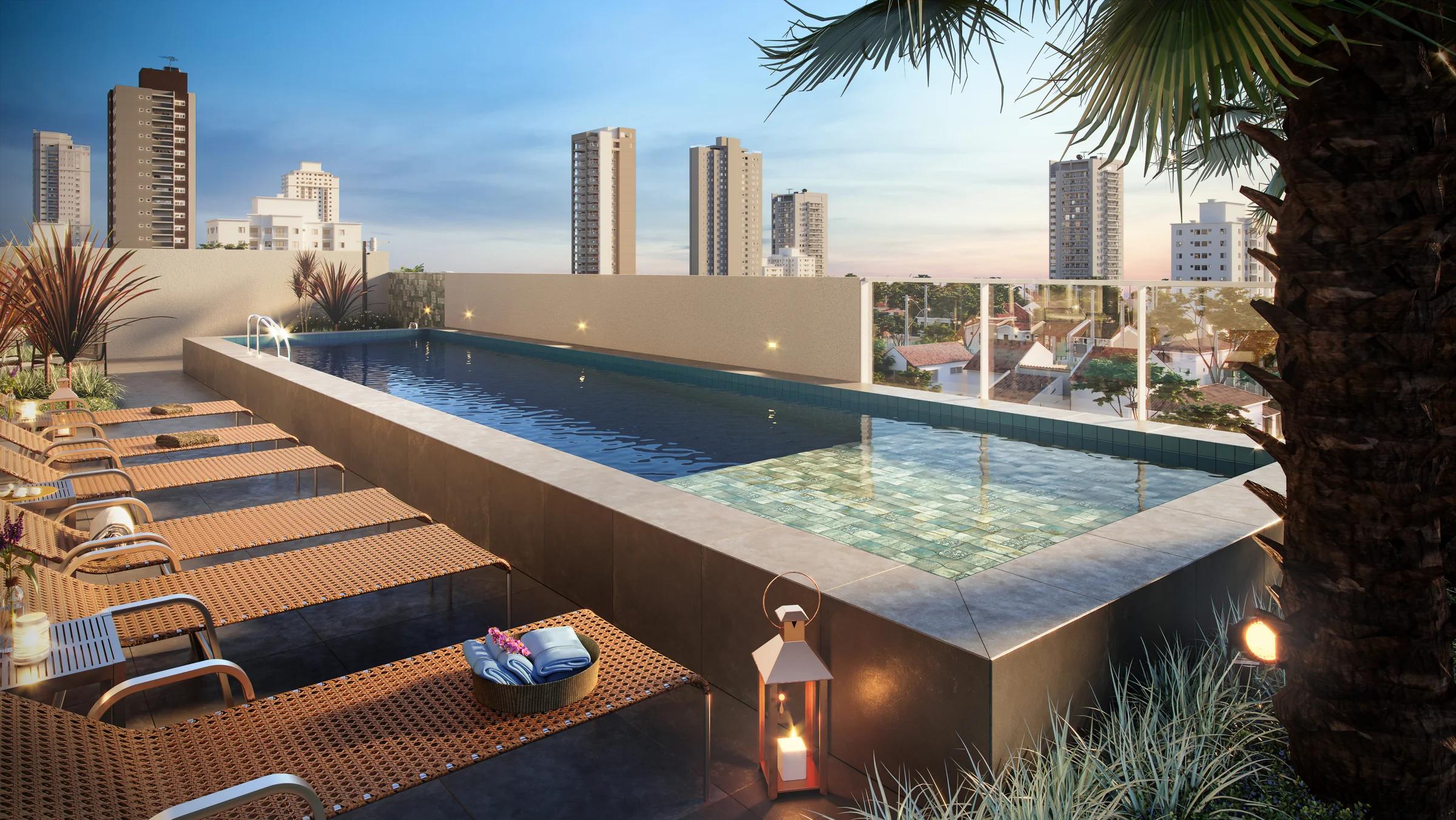 Wish Areião - Piscina com deck e espreguiçadeiras