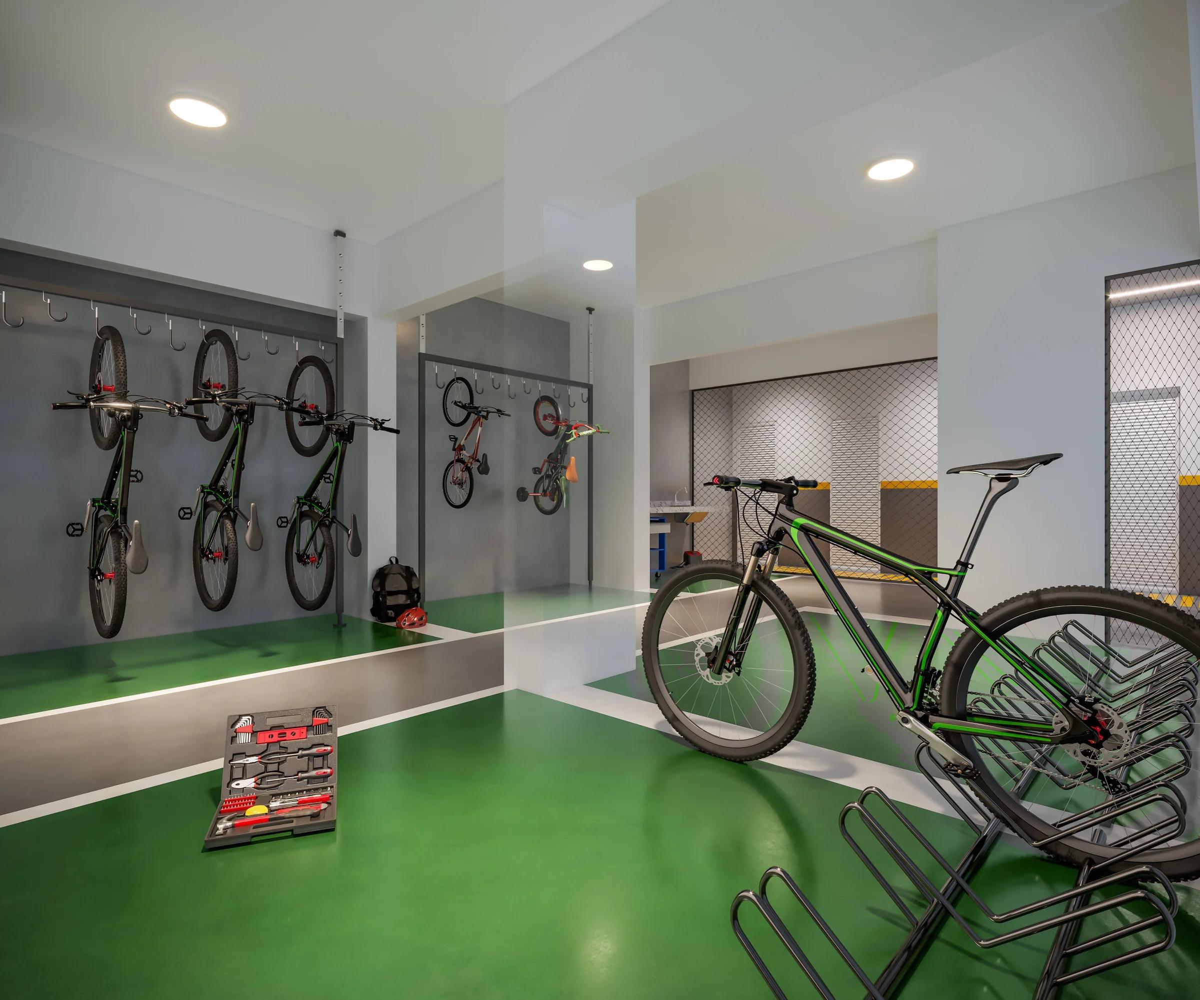 Wish Vaca Brava - Bicicletário com suportes e bicicletas