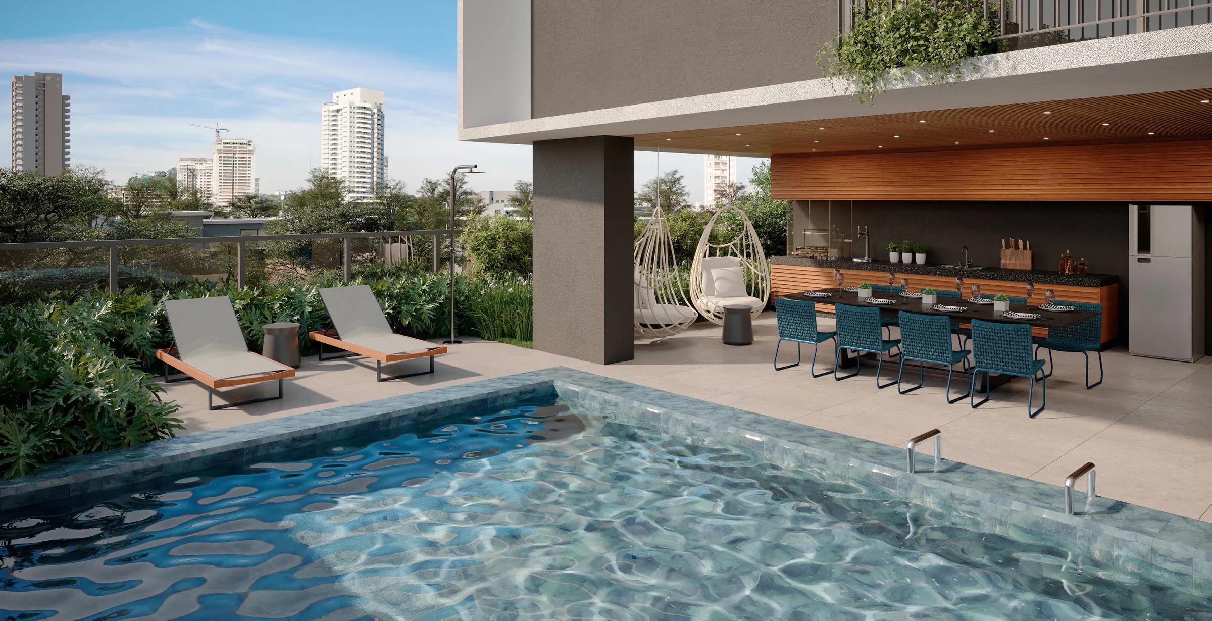 Opus Geo Home 136 - piscina com espaço gourmet e poolhouse