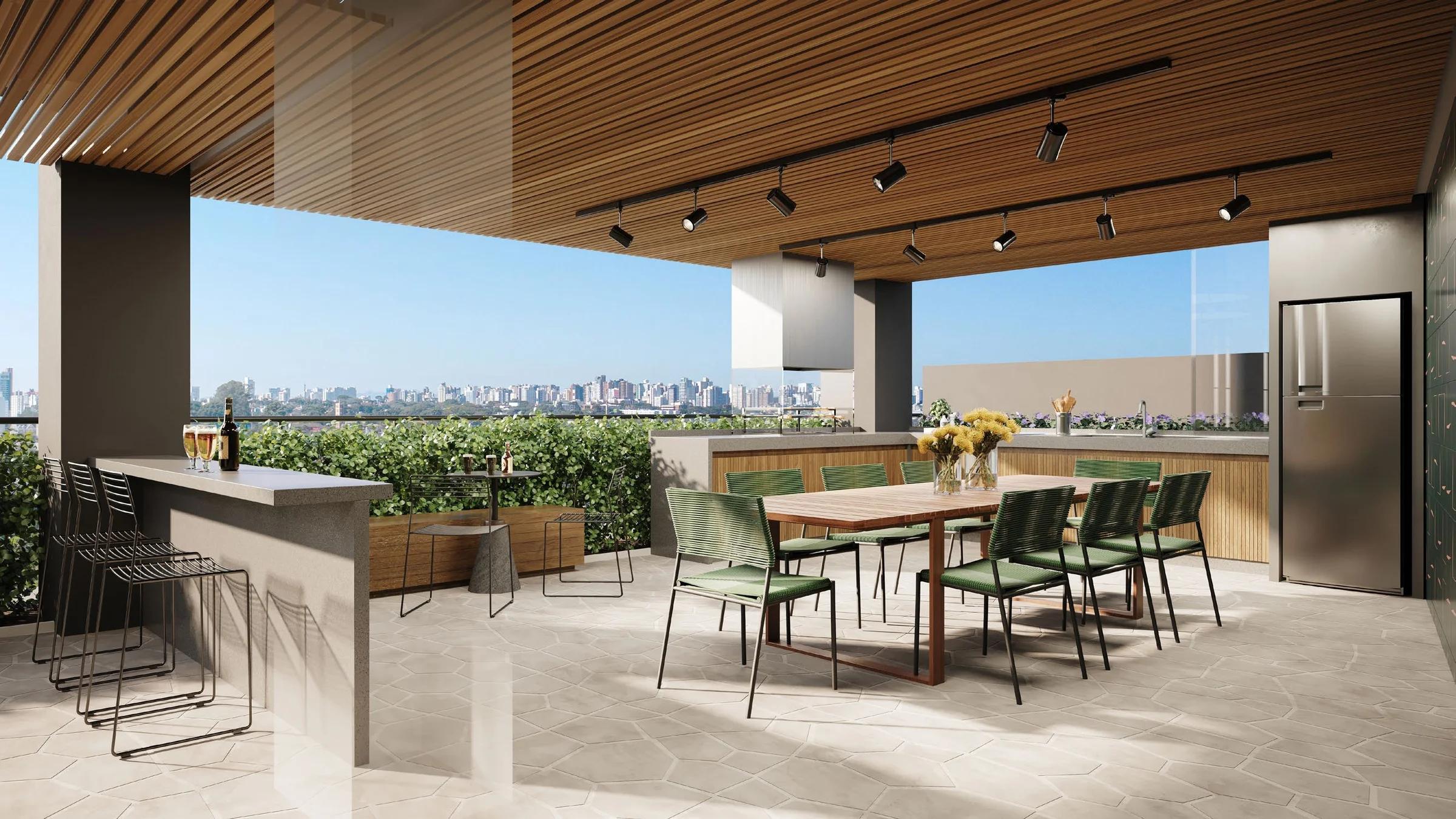 Penthouses 146 - area gourmet com bancada e churrasqueira