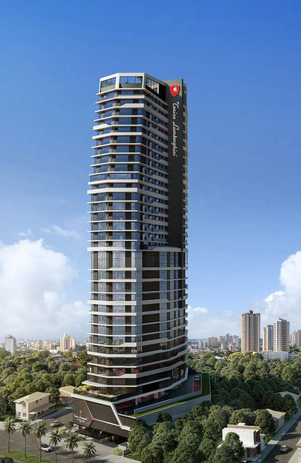 Fachada da torre do Tonino Lamborghini Residences