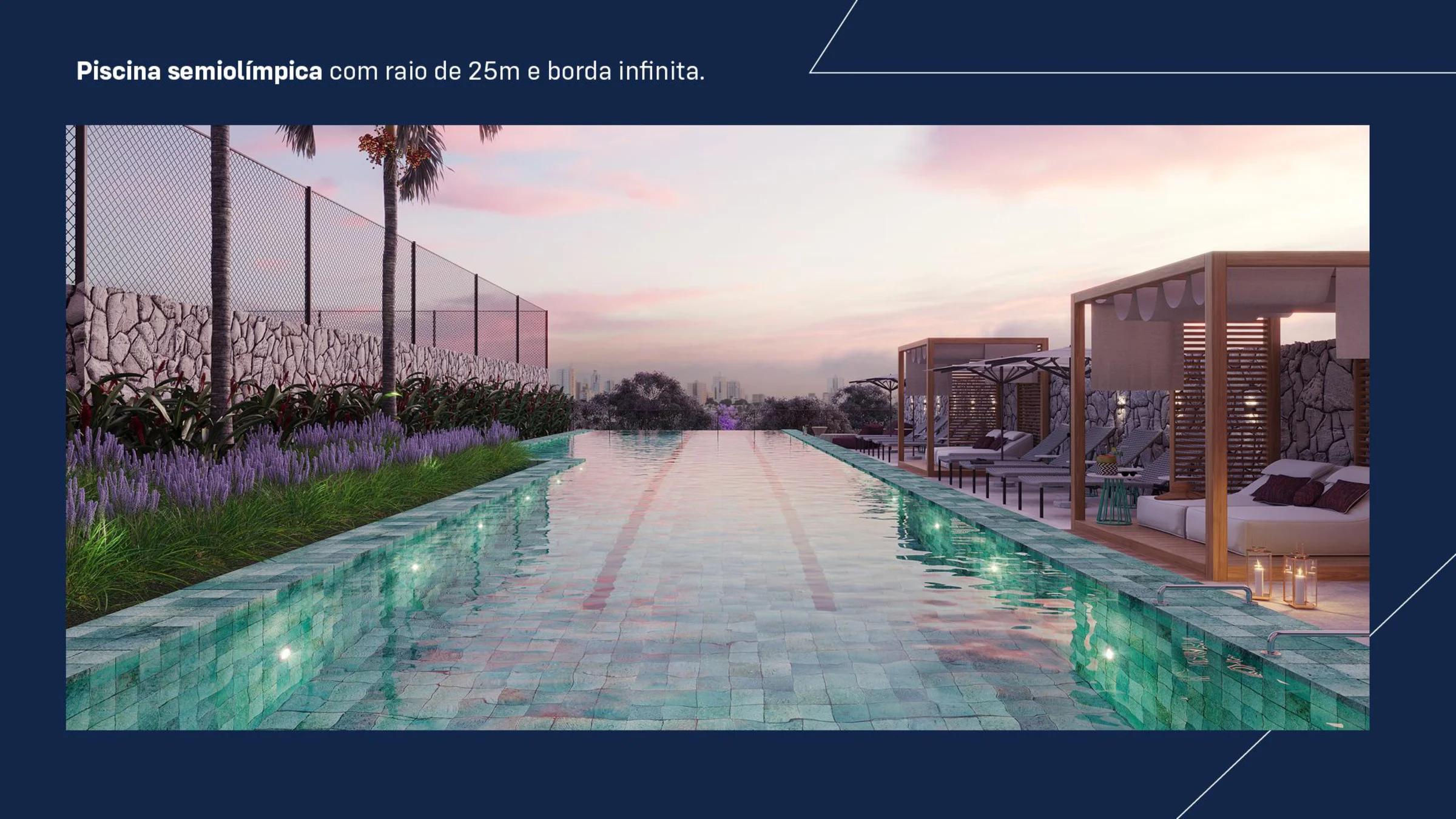 Piscina semiolímpica com borda infinita