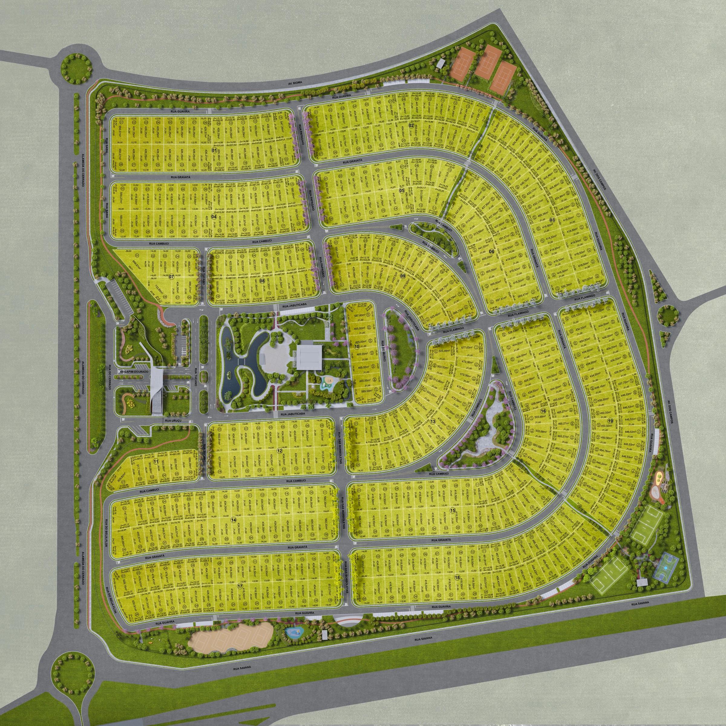 Planta — Lote - 410m² a 450m² — Pavimento inferior