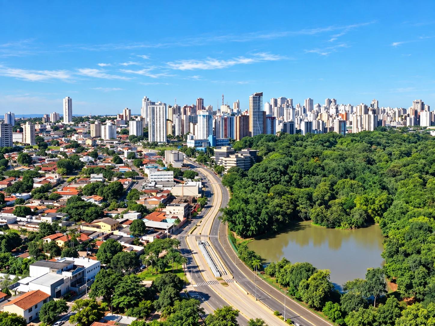 Vista do Parque Amazonia, em Goiânia